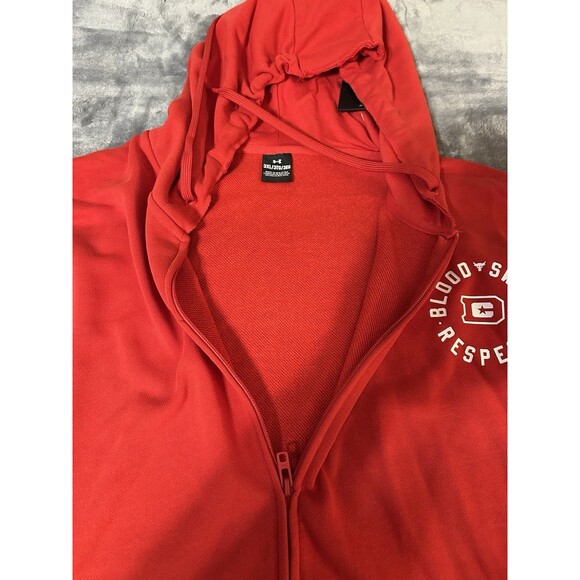 Under Armour XFL DC Defenders Hoodie Red Full Zip Blood Sweat Respect Men’s 3XL - Picture 7 of 12